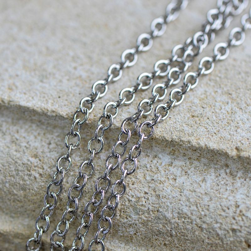 цепочка "кросс макси", цвет платина, звено 5.5x4x1 мм