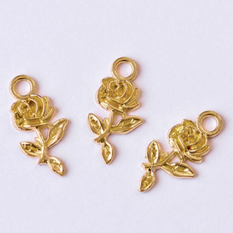 подвеска металлическая "рози", цвет золото, 21x10.5x2.5 мм