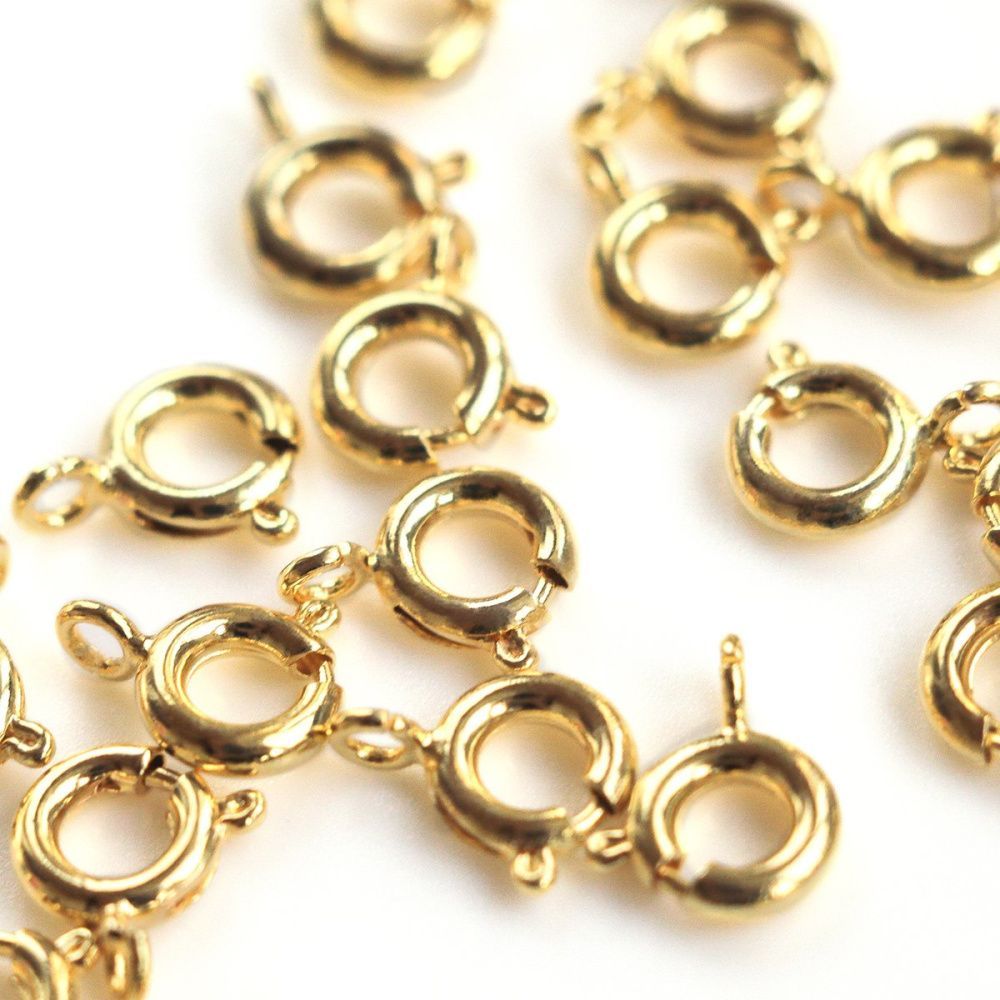 замочек шпрингельный, позолота, 8x5.5x1.5 мм