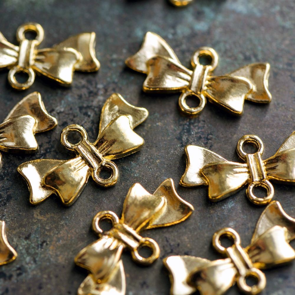 коннектор "бантик", цвет золото, 20х10х3 мм