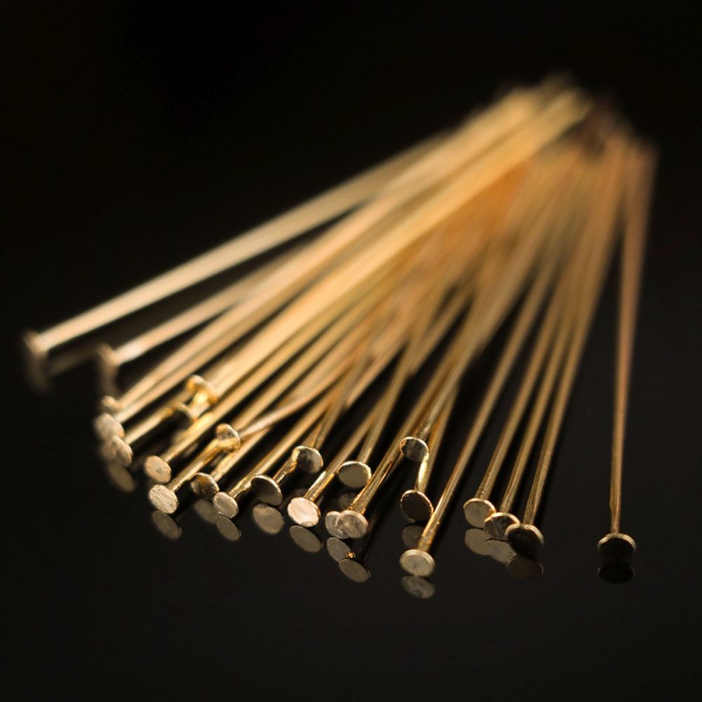 пины-гвоздики, позолота, 35x0.7 мм