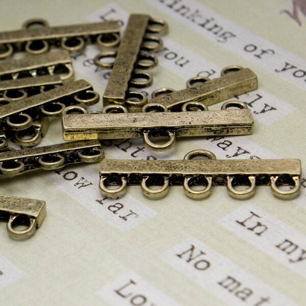 коннектор "тин", цвет античная  бронза, 40x15x4 мм