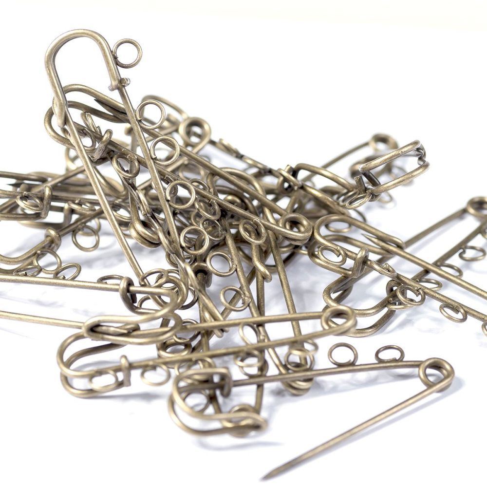 основа для броши "булавка", цвет античная бронза, 50х16.5 мм