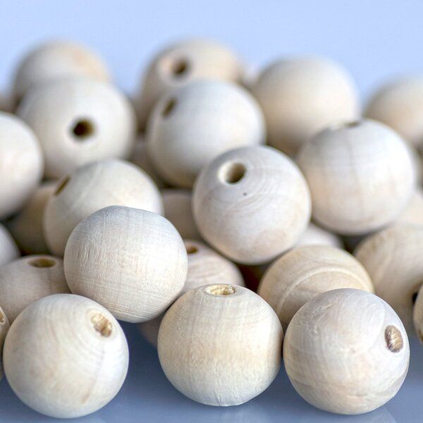 бусина дерево 20, для обвязки, цвет натуральный, 20 мм