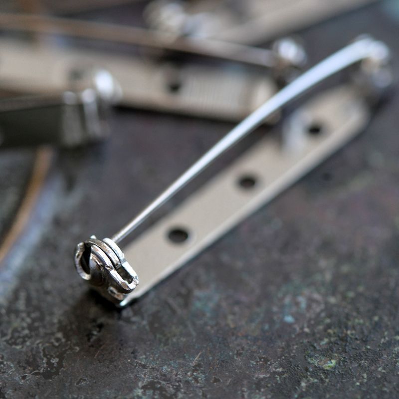 основа для броши "ланча" с поворотным механизмом, цвет платина, 38x5 мм