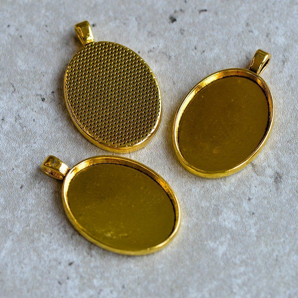 сеттинг овальный "мирра", цвет античное золото, 38.5х24.5х5.5 мм