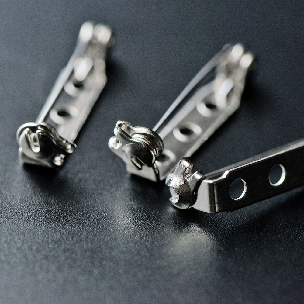 основа для броши "ланча" с поворотным механизмом, цвет платина, 27x5 мм