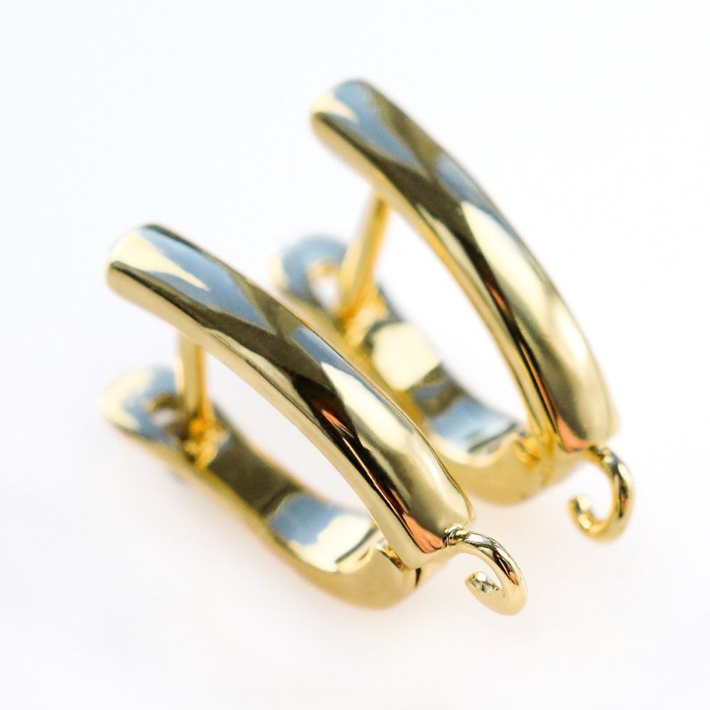 швензы "страйп", позолота, 19.5x13x3 мм 