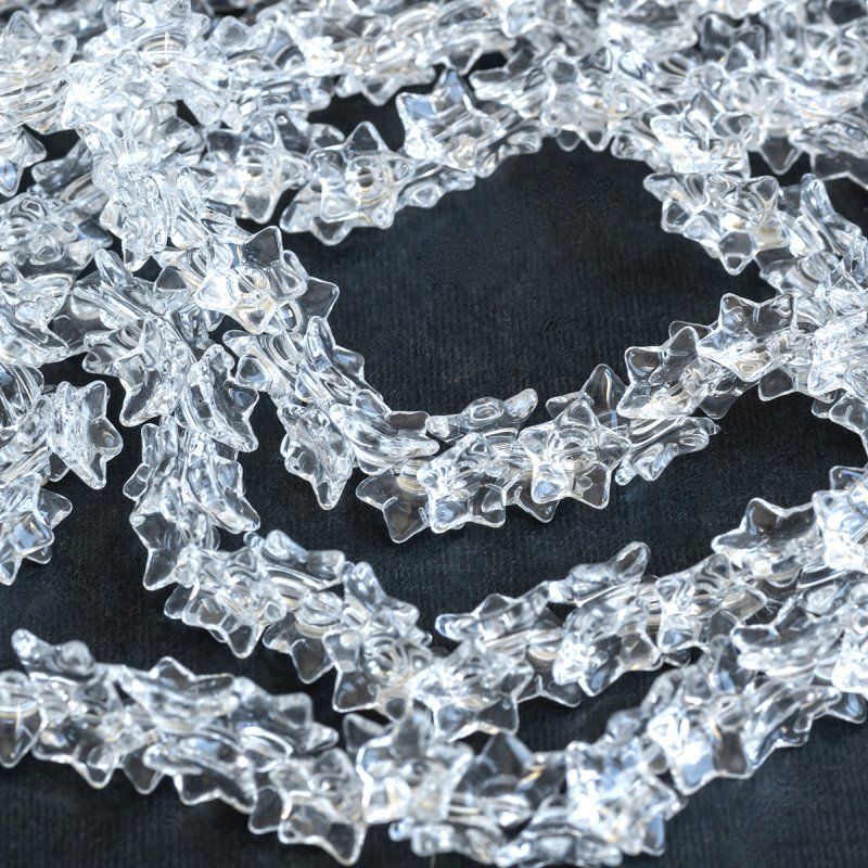 бусина "звездочка", стекло, цвет прозрачный, 14x9 мм