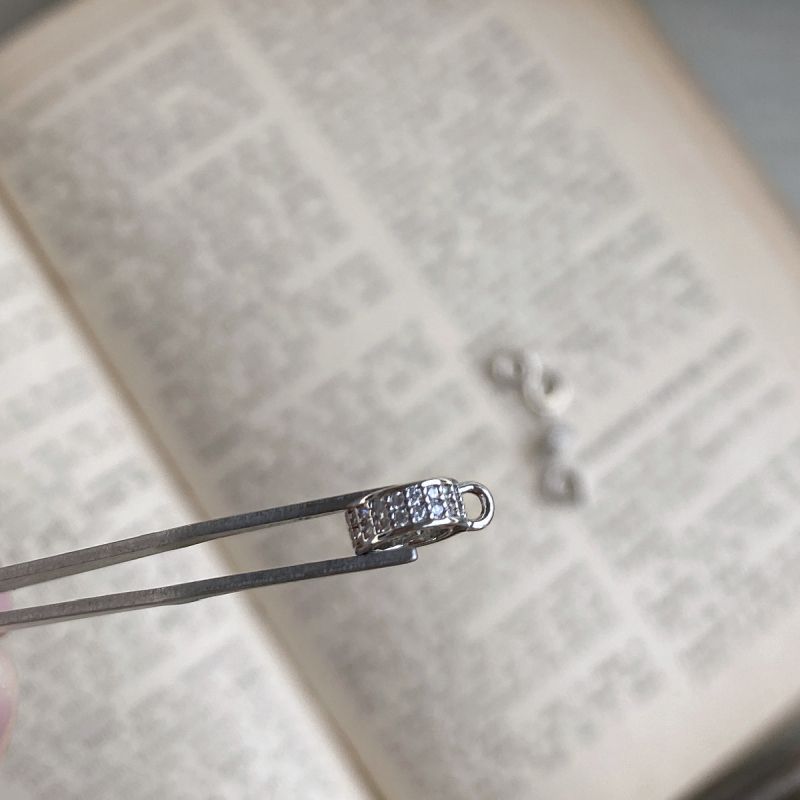 бейл "адель", с цирконием, цвет платина, 10x7.5x3 мм