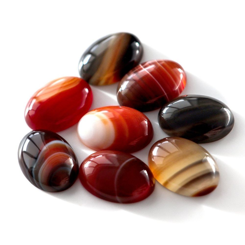 кабошон агат овальный, цвет терракотовый, 18x13x7.5 мм