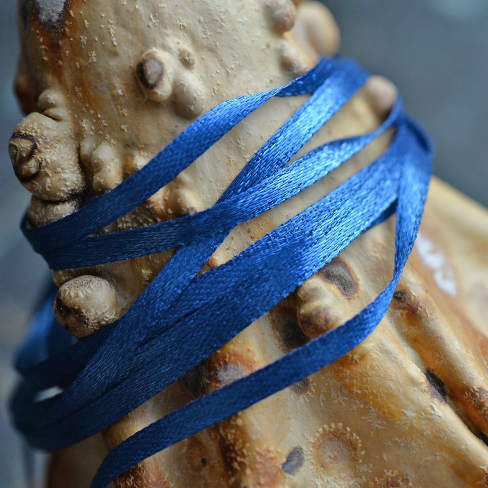 лента, атлас, цвет королевский синий, ширина 3 мм ленты