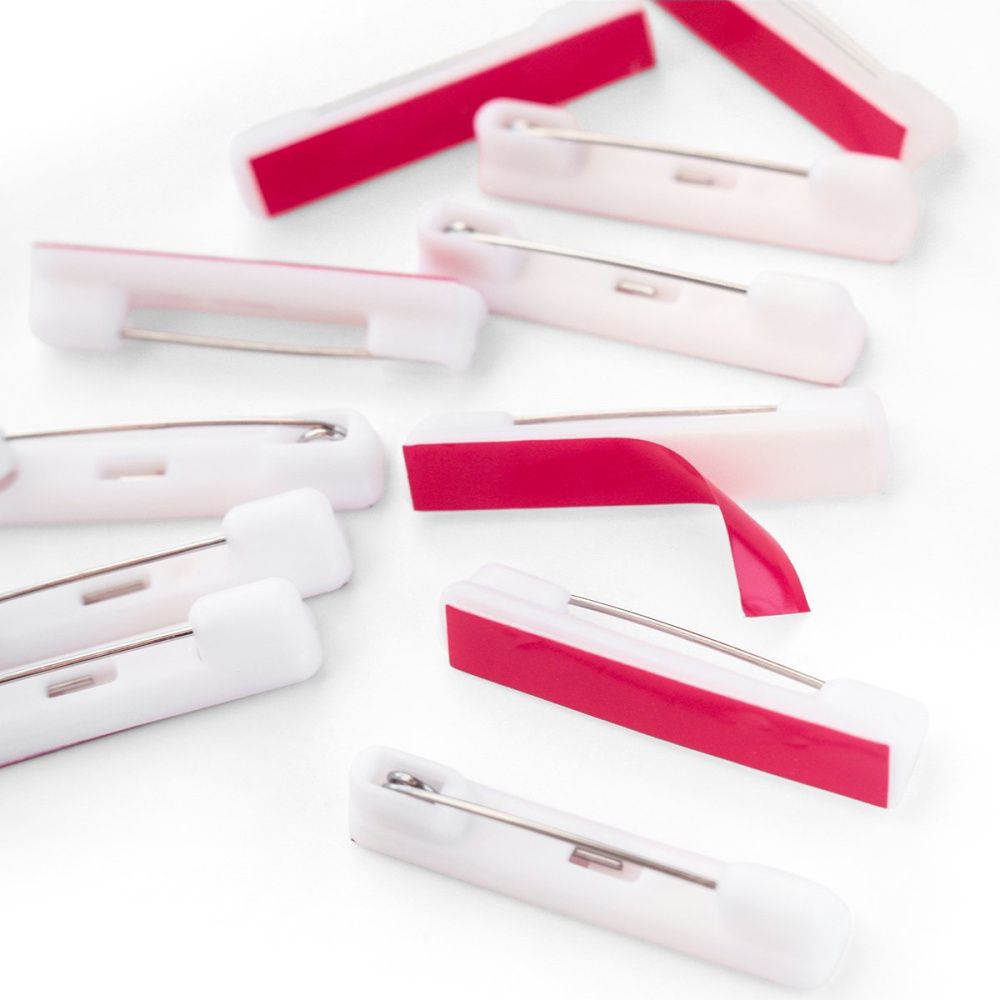 основа для броши "пластик", с клеевой основой, цвет белый, 36x7x7 мм