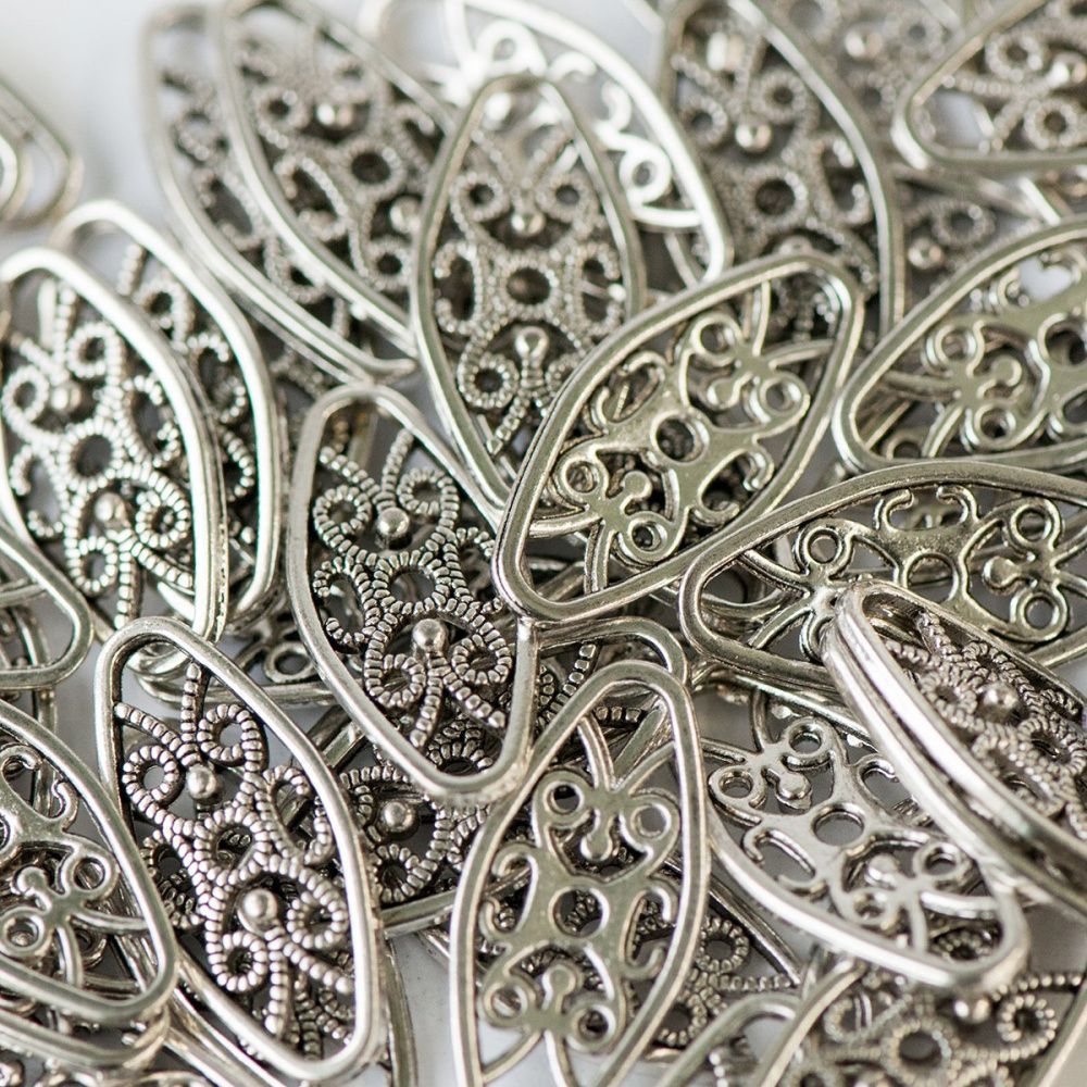 коннектор "ариетта", цвет античное серебро, 24x11x2 мм