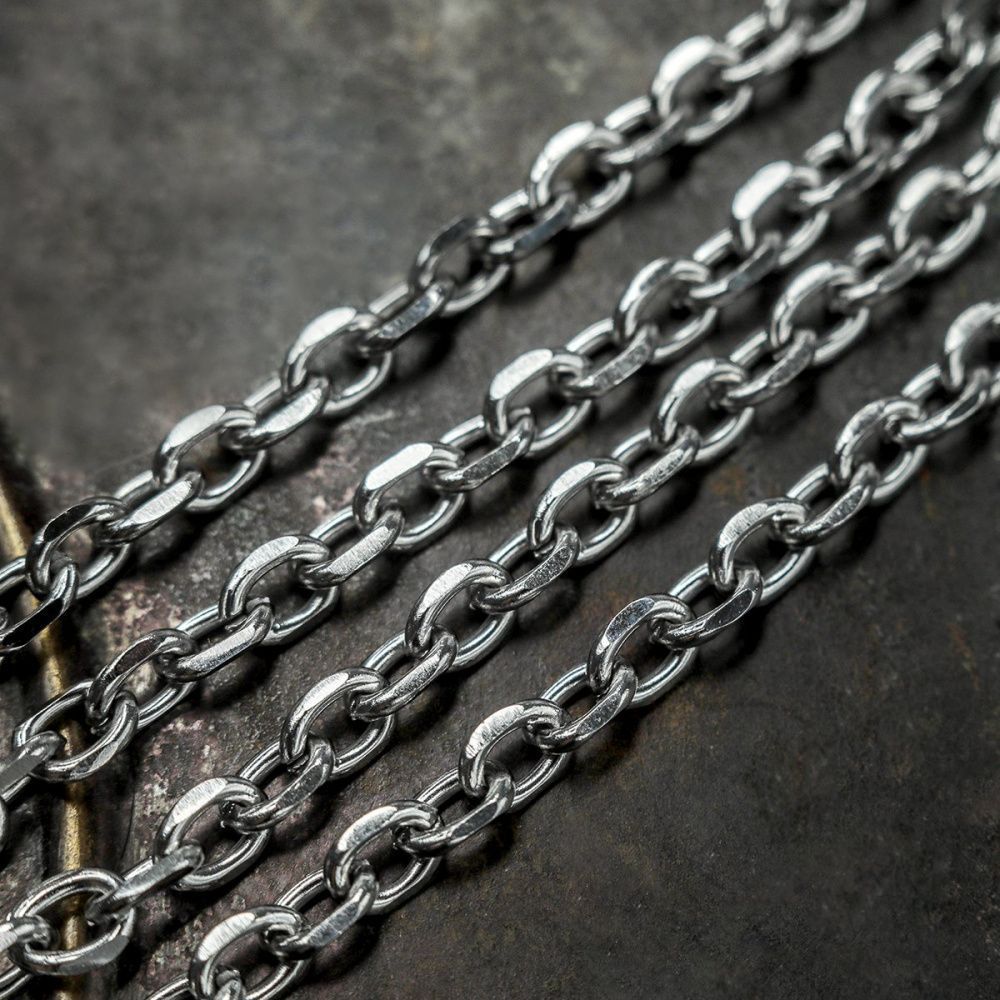 цепочка "овал 304", цвет стальной, звено 8x6x1.5 мм