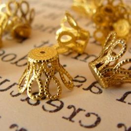 колпачок для бусин "стаканчик", цвет золото, 6х5 мм (уп 20 шт)