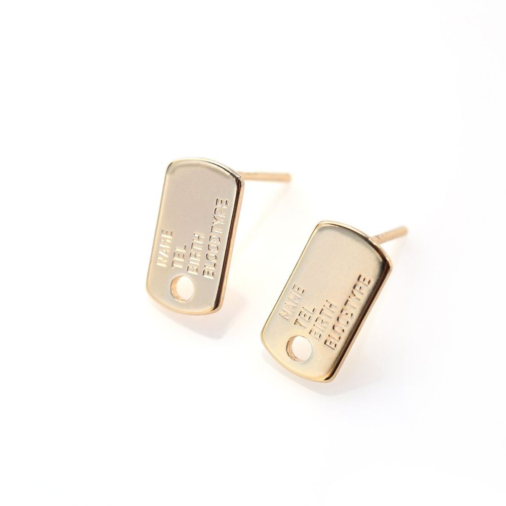 пуссеты "бланк", позолоченные, 12.5x7 мм