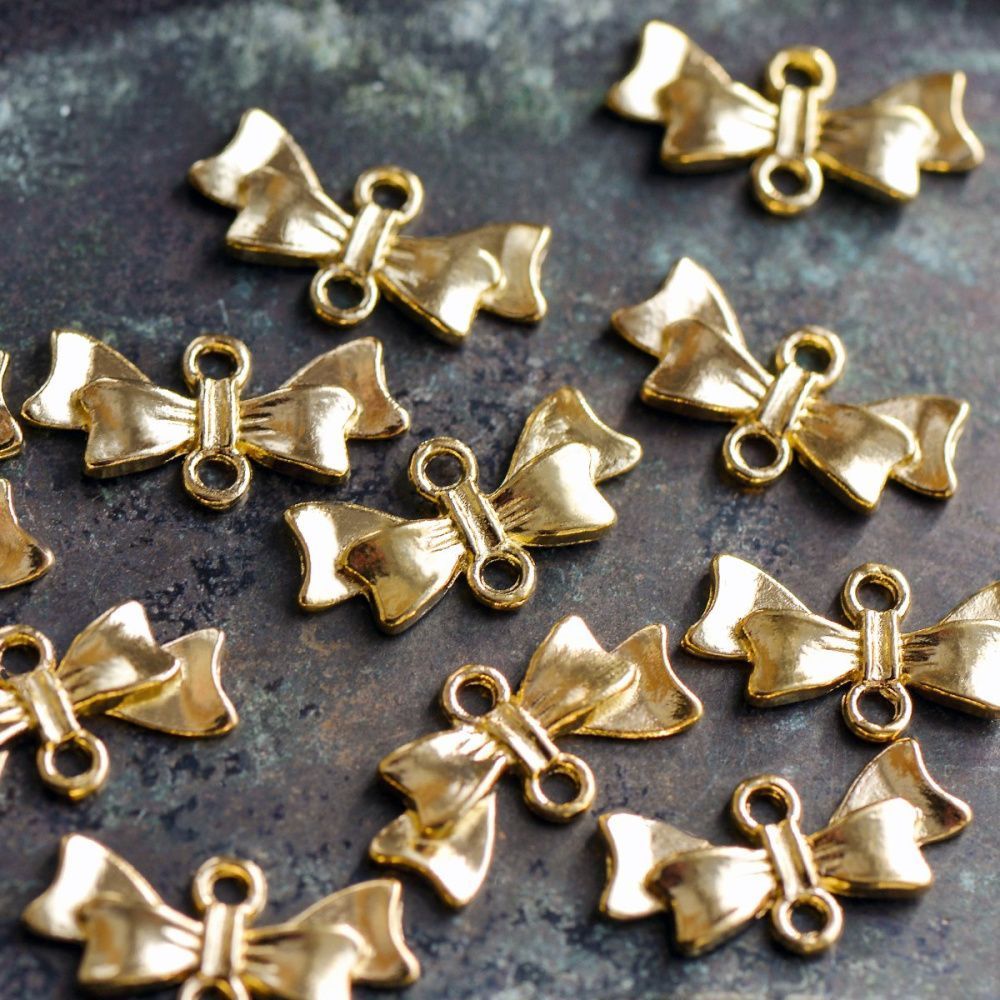 коннектор "бантик", цвет золото, 20х10х3 мм