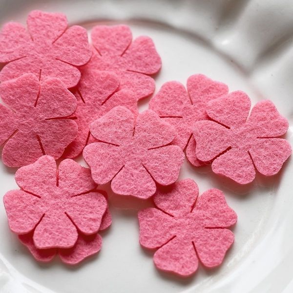 вырубка из фетра 829 темно-розовый "мальва", 30 мм (уп 6 шт)