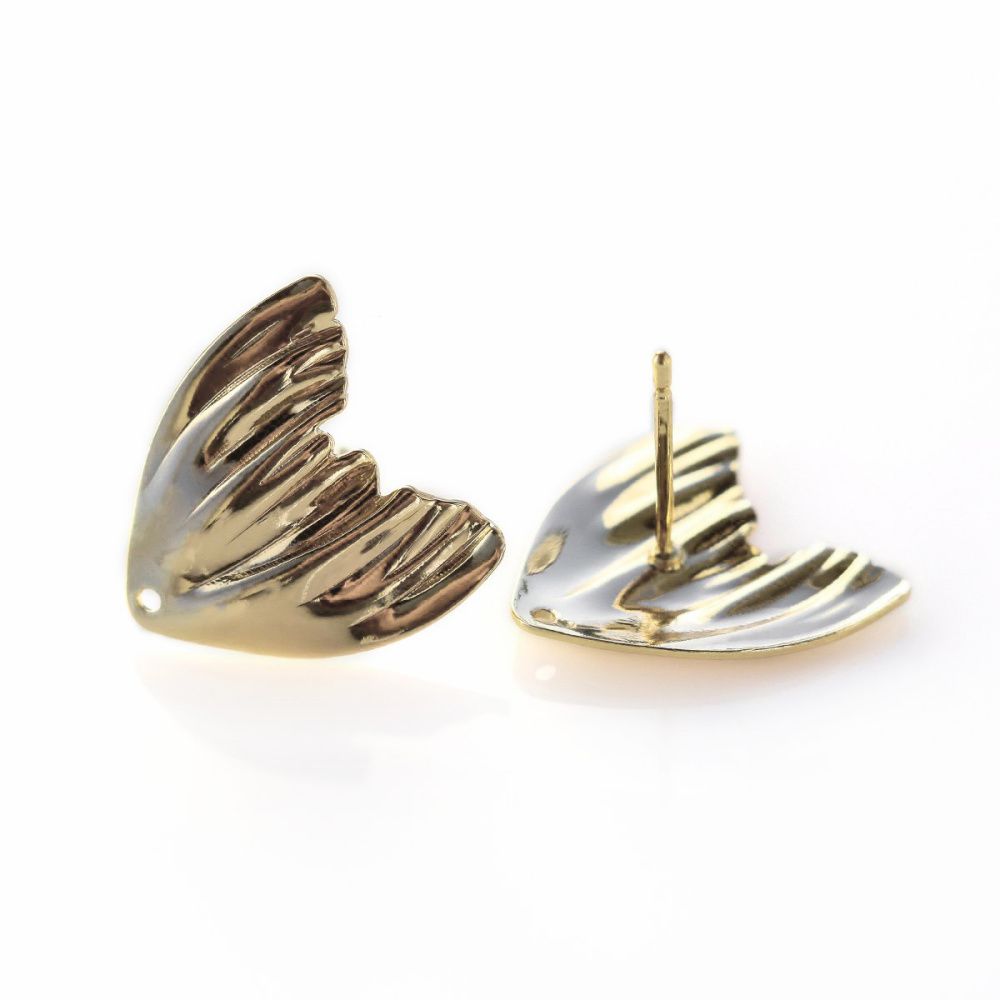 пуссеты "элайн", позолоченные, 15.5x15.5 мм