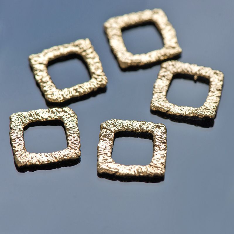 коннектор "натура", позолота, 14x14x1 мм