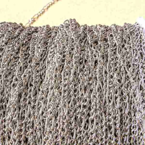 цепочка "фигаро", цвет платина, звено 3.5x0.8 мм