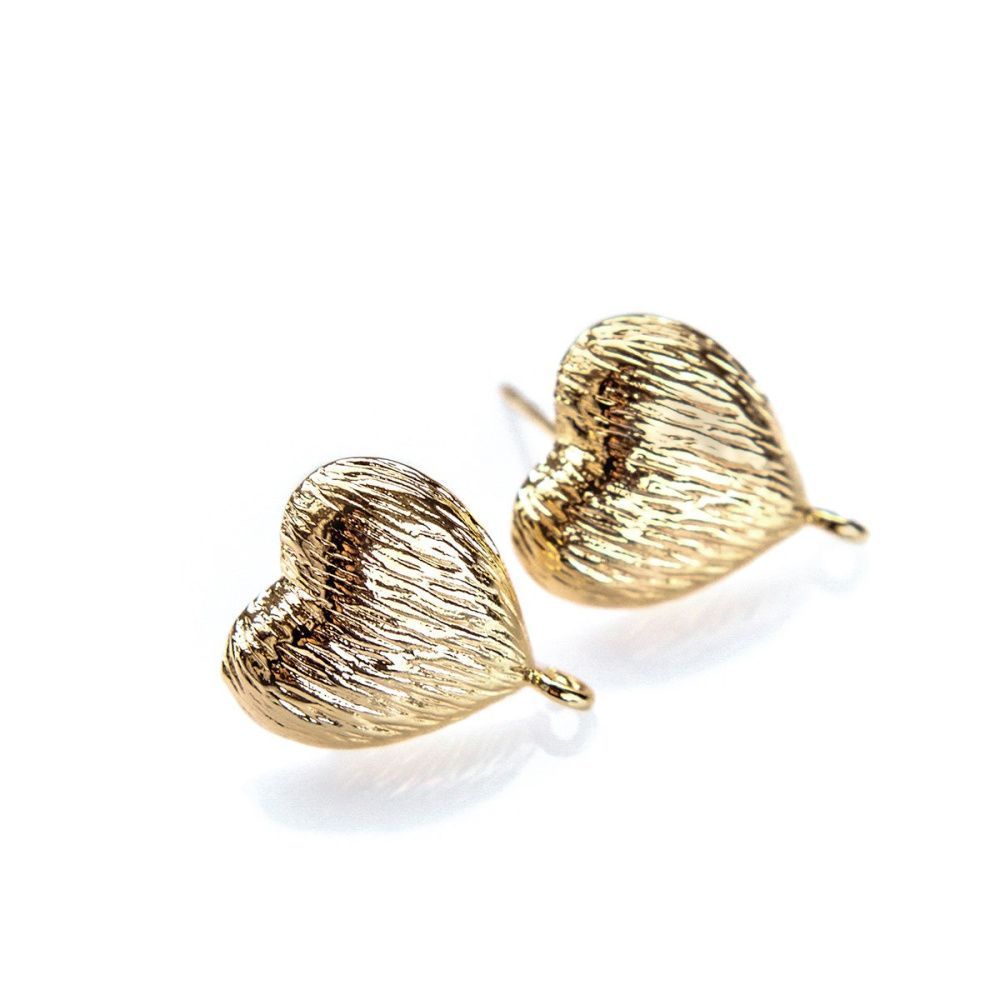 пуссеты "харт-скратч", позолоченные, 16x13.5 мм