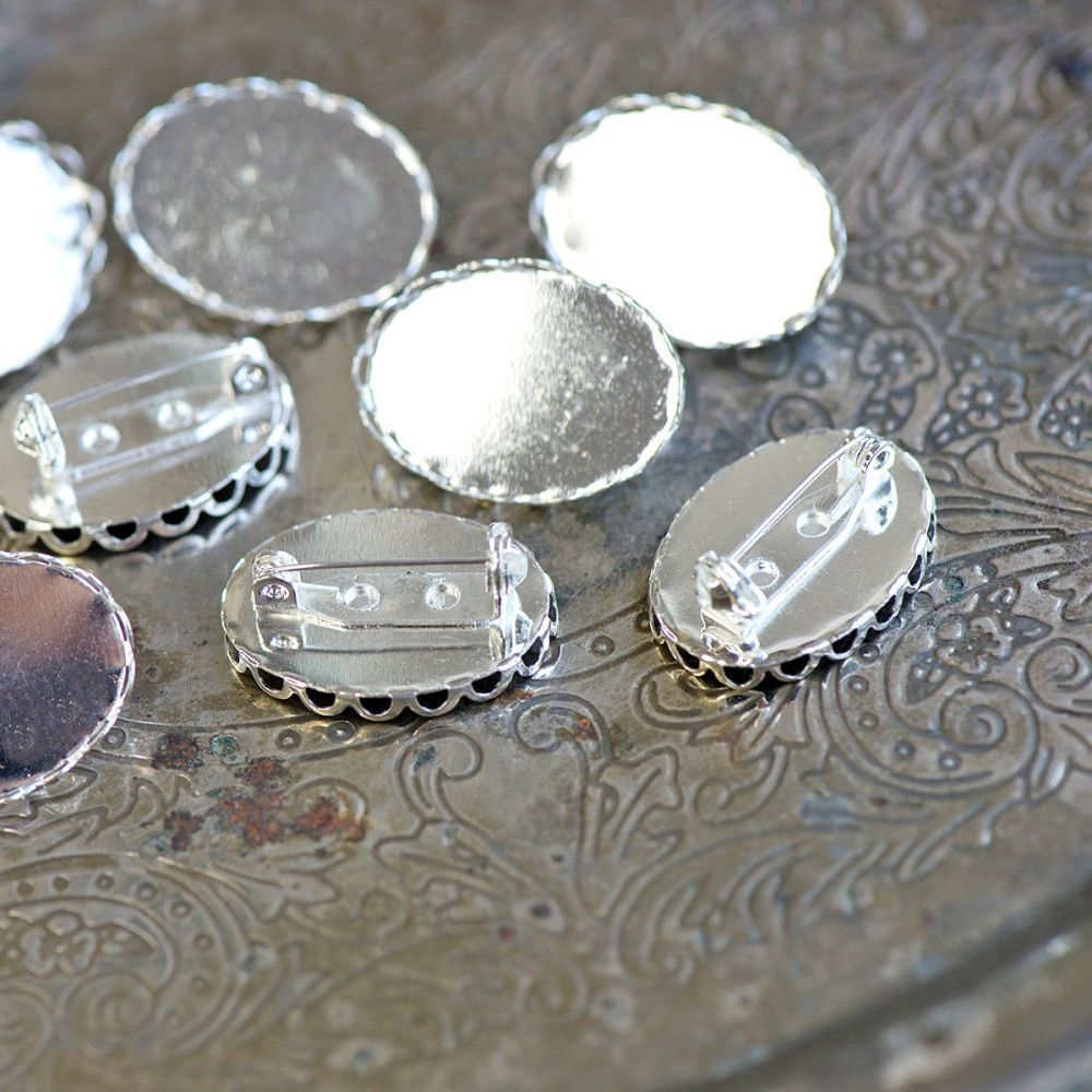 основа для броши круглая "канто", цвет античное серебро, 47х2 мм