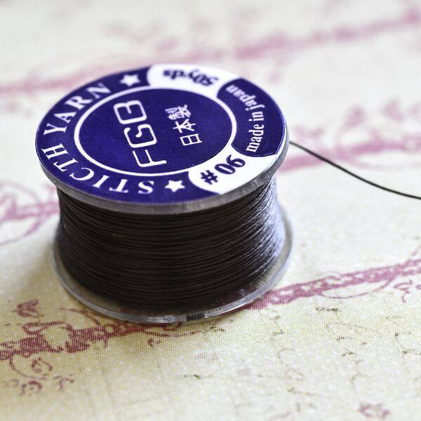 нить для бисера полиэстер, цвет коричневый, толщина 0,1 мм, 45.5 метров