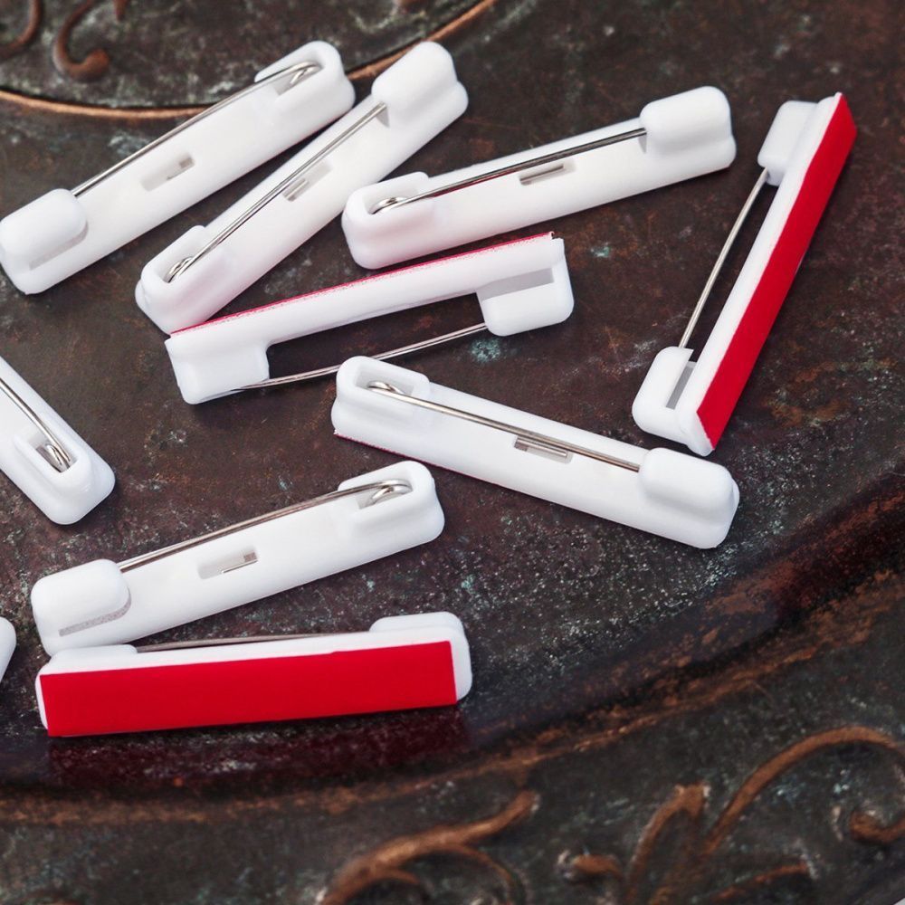 основа для броши "пластик", с клеевой основой, цвет белый, 36x7x7 мм