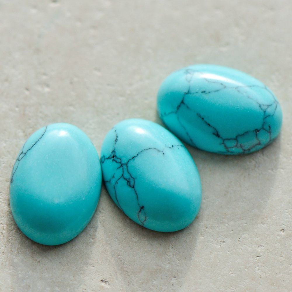 кабошон бирюза синтет., овальный, цвет аквамариновый, 14x10x4-5 мм