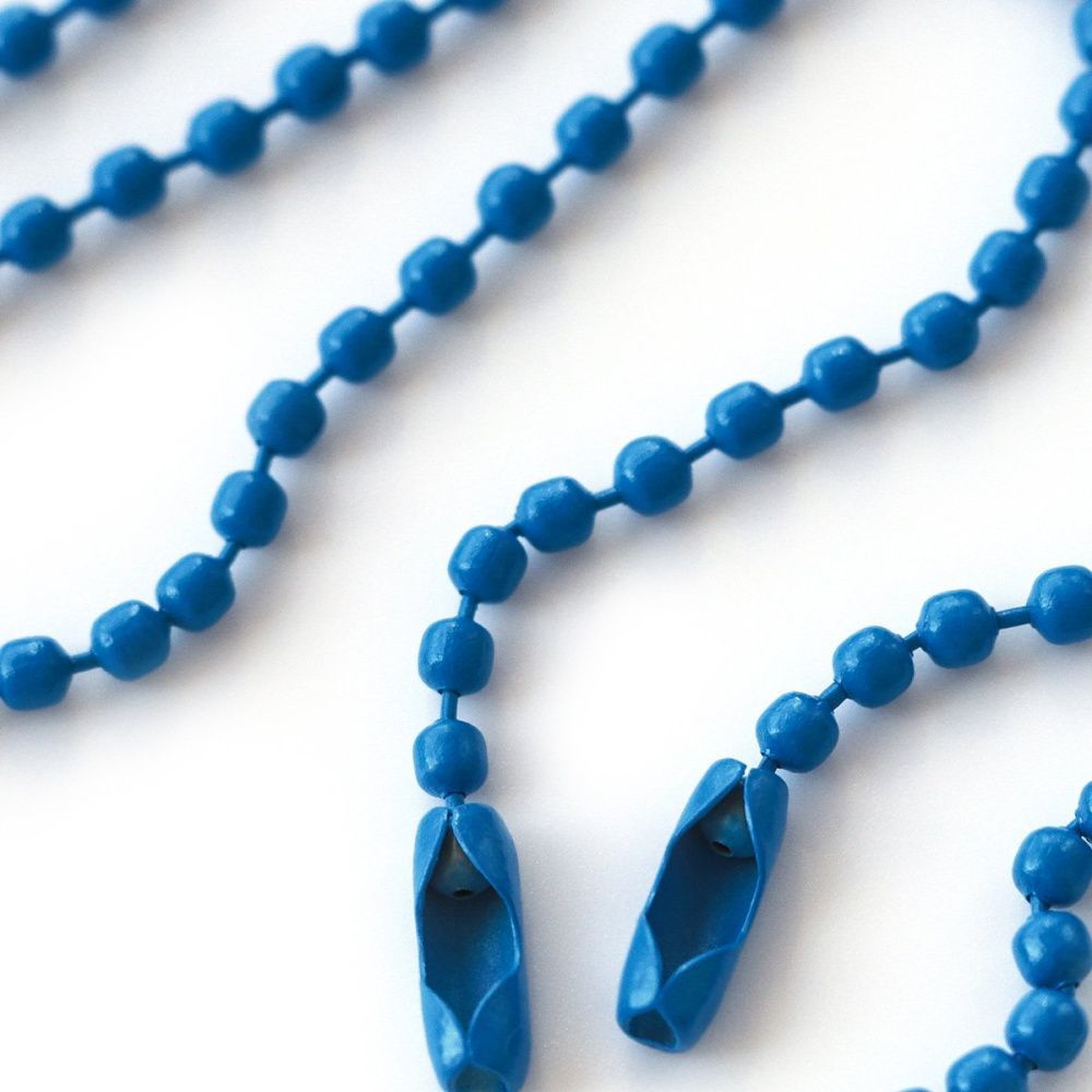 цепочка для брелока "шарик", цвет ярко-голубой, 12 см