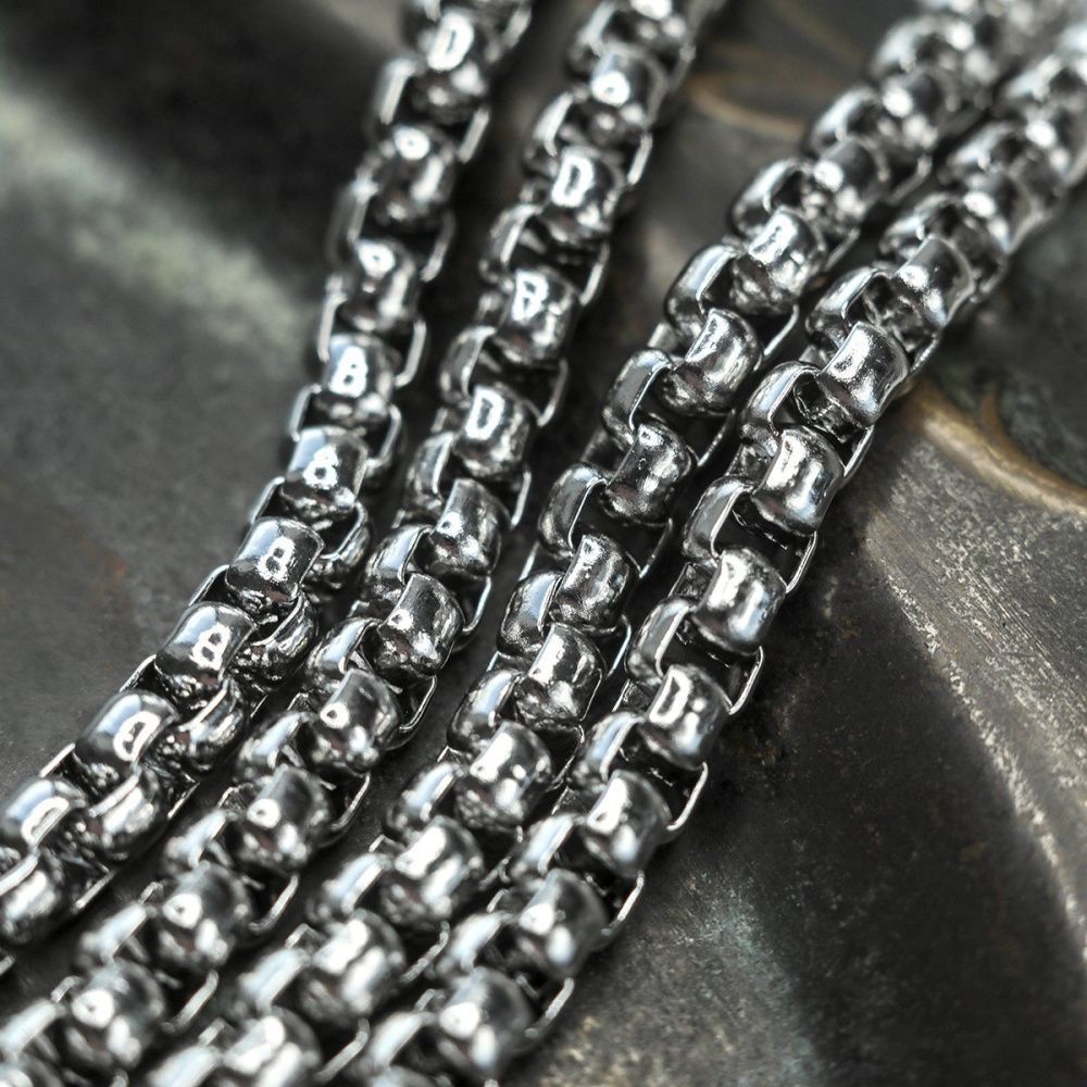 цепочка "баскет 304", цвет стальной, звено 6x5x3.5 мм