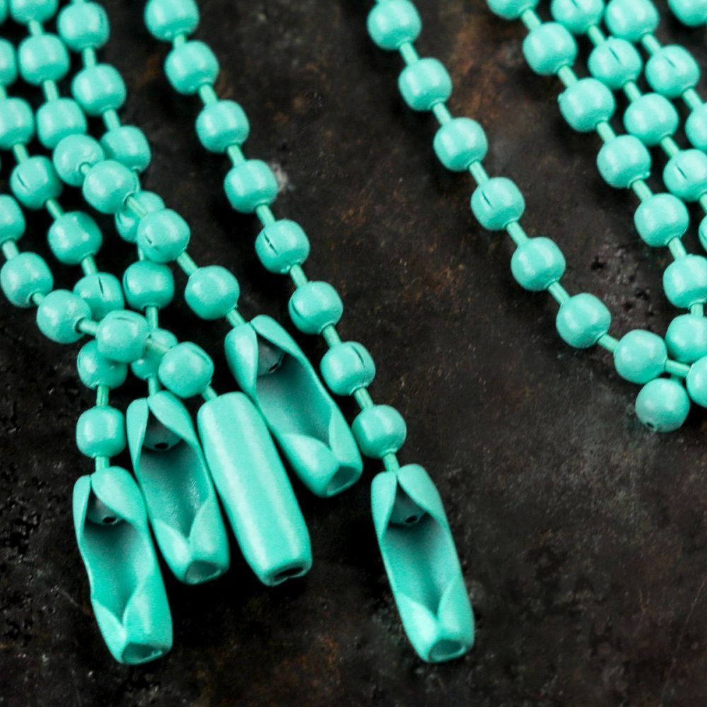 цепочка для брелока "шарик", цвет аквамариновый, 12 см