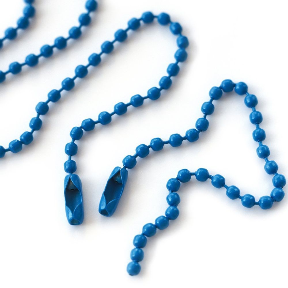 цепочка для брелока "шарик", цвет ярко-голубой, 12 см