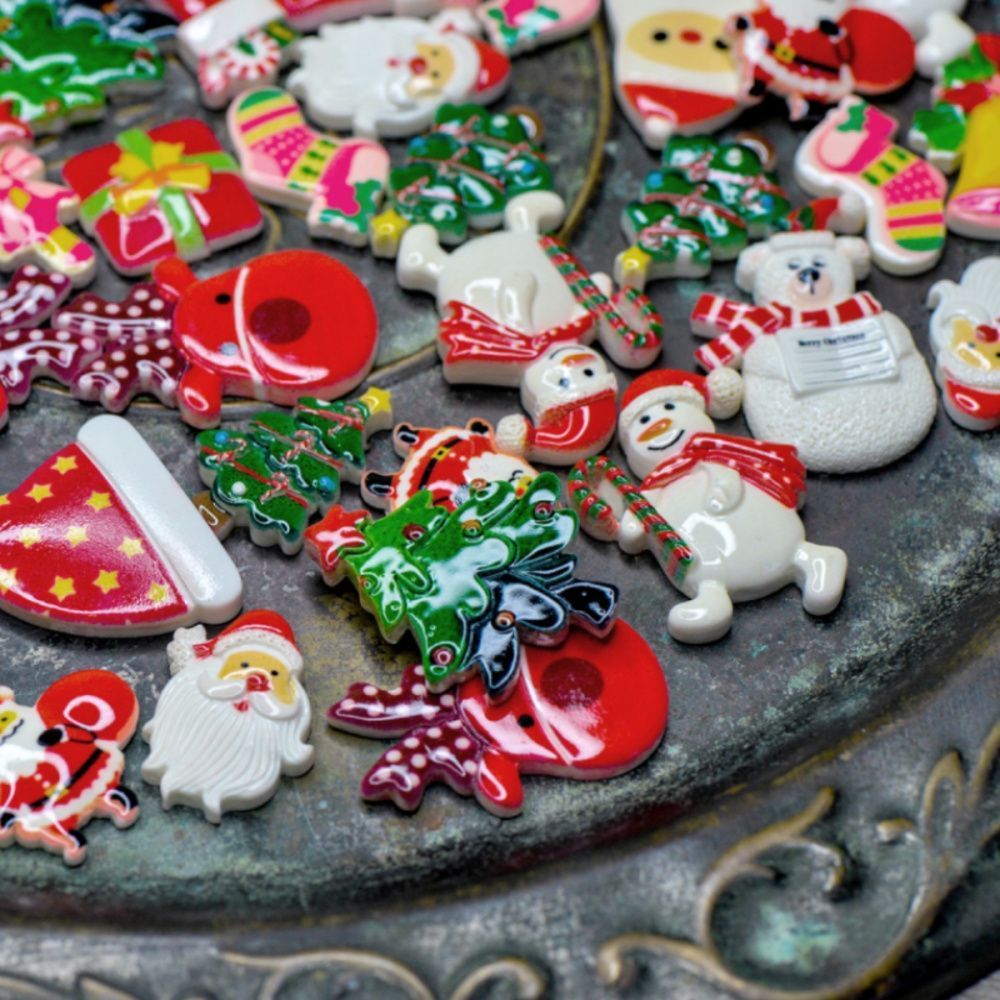 набор кабошонов новогодний