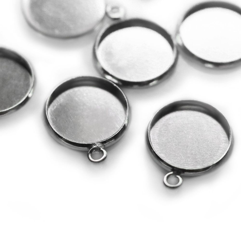 сеттинг круглый "лима", цвет платина, 17х14х2 мм