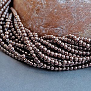 Бусина, имитация жемчуга, стекло 3, цвет мокко, 3 мм (уп 100+/-10 шт)