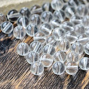 Бусина, стекло 8, цвет прозрачный, 8 мм