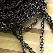 Цепочка "Бран", цвет черный, звено 1х3.6х5.4 мм