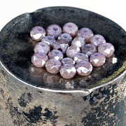 Бусина, имитация нефрита, стекло абакус, цвет старая роза, 3х2 мм (уп 85+/-10 шт)