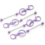 Карабин-лобстер для брелоков, с кольцом и пином, цвет лавандовый, 155-158 мм