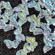 Бусина "Бабочка ночная", стекло, цвет прозрачный АВ, 15x8x4.5 мм