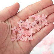 Бусина, акрил "Клематис", матовая, цвет св.коралловый, 11.5x11.5x3 мм