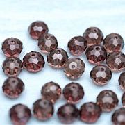 Бусина, стекло абакус 8, граненая, цвет сливовый, 8х6 мм