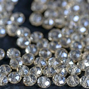 Бусина, стекло абакус 8, граненая, цвет шампанского, 8х6 мм