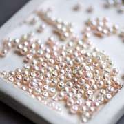 Бусина, имитация жемчуга, стекло 4, цвет розовый микс, 4 мм (уп 50+/-5 шт)