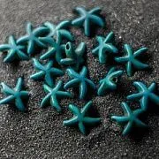 Бусина говлит синтетический "Морская звезда", цвет голубой, 15х5.5 мм
