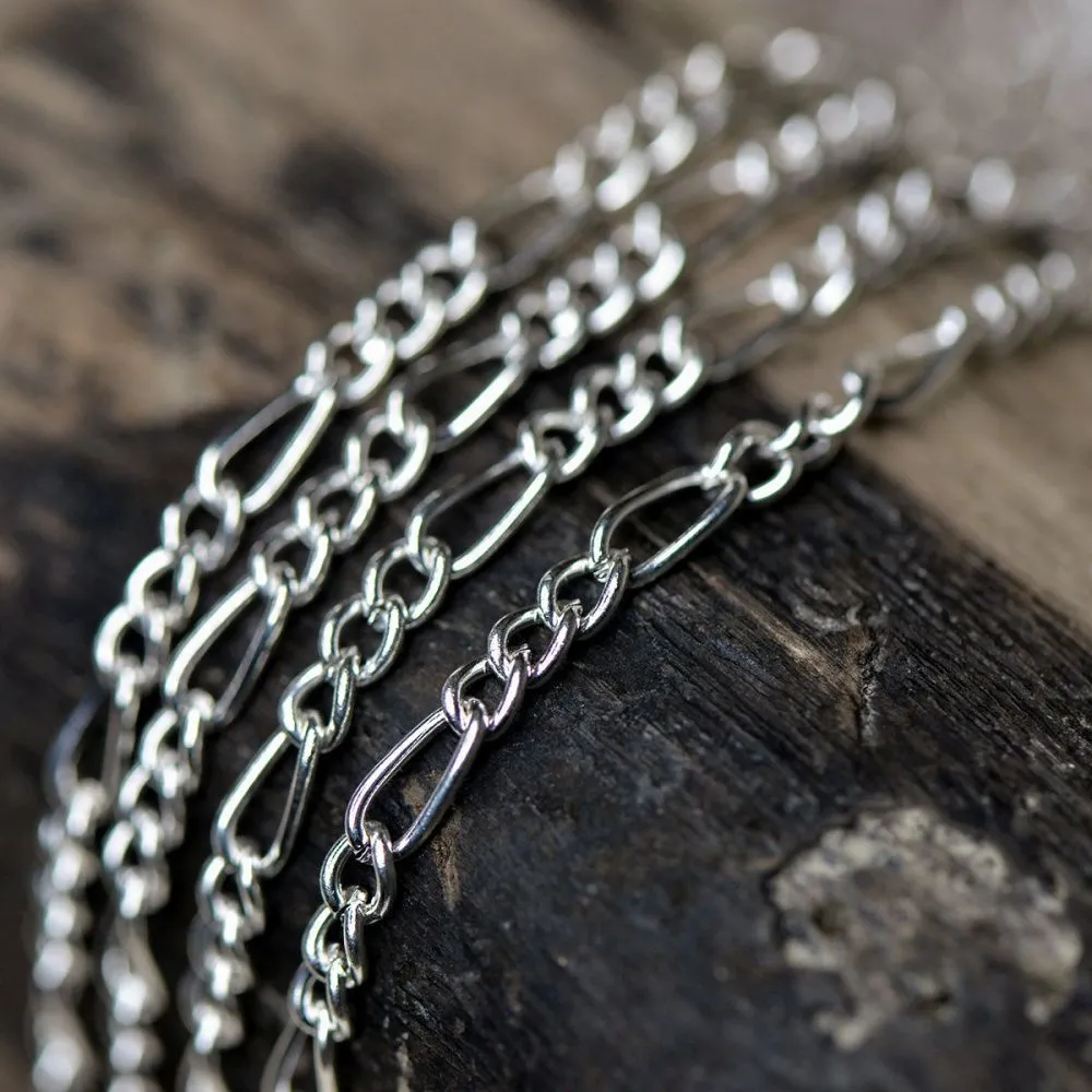 цепочка "фигаро", цвет серебро, звено 3.5x0.8 мм