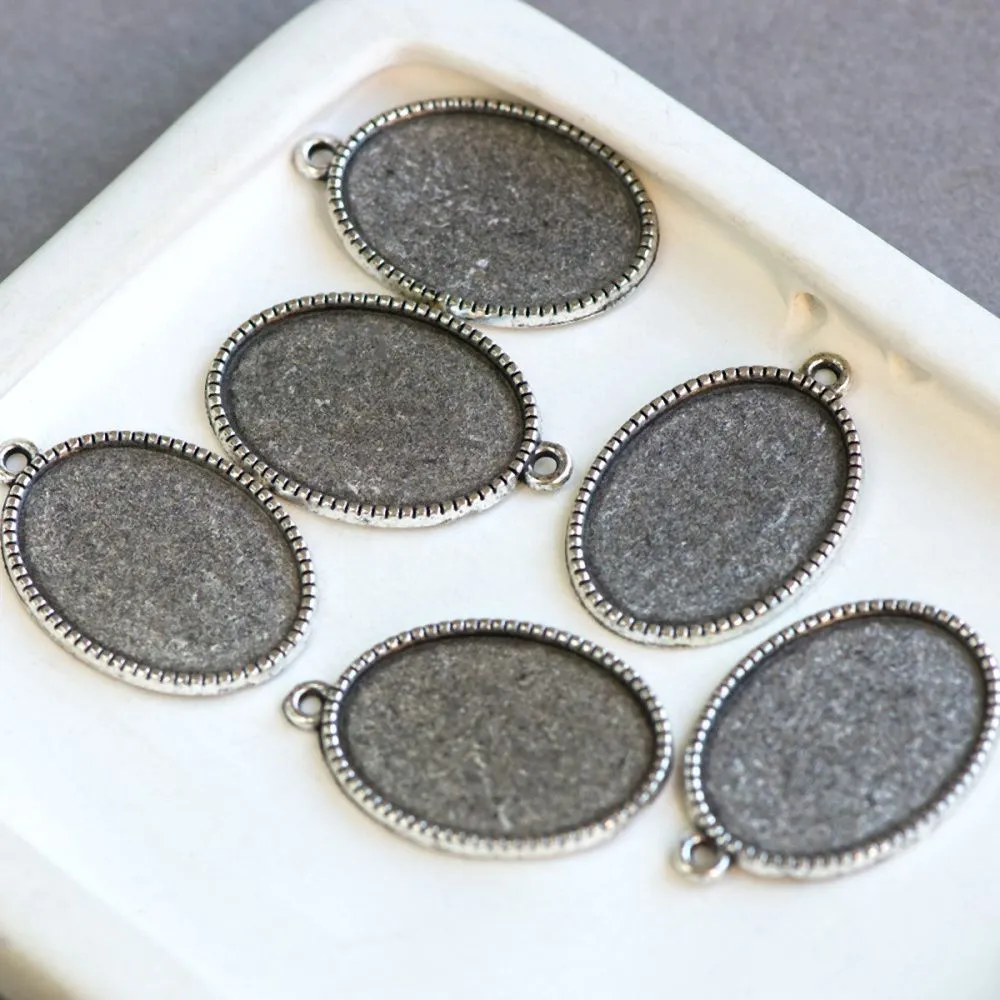 сеттинг овальный "симпл", цвет античное серебро, 31х21х2 мм